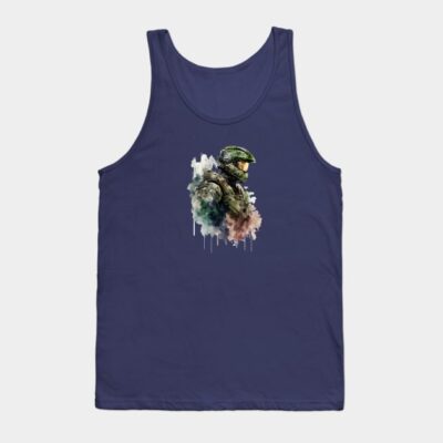 Halo Master Chief Watercolor Original Artwork Tank Top Official Halo Merch Store Merch