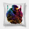 Halo Master Chief Neon Original Artwork Throw Pillow Official Halo Merch Store Merch