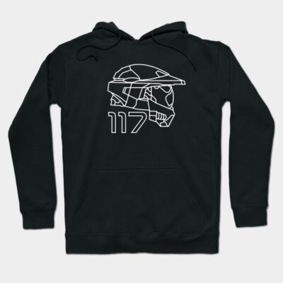 Master Chief 117 Line Art Minimalist Hoodie Official Halo Merch Store Merch