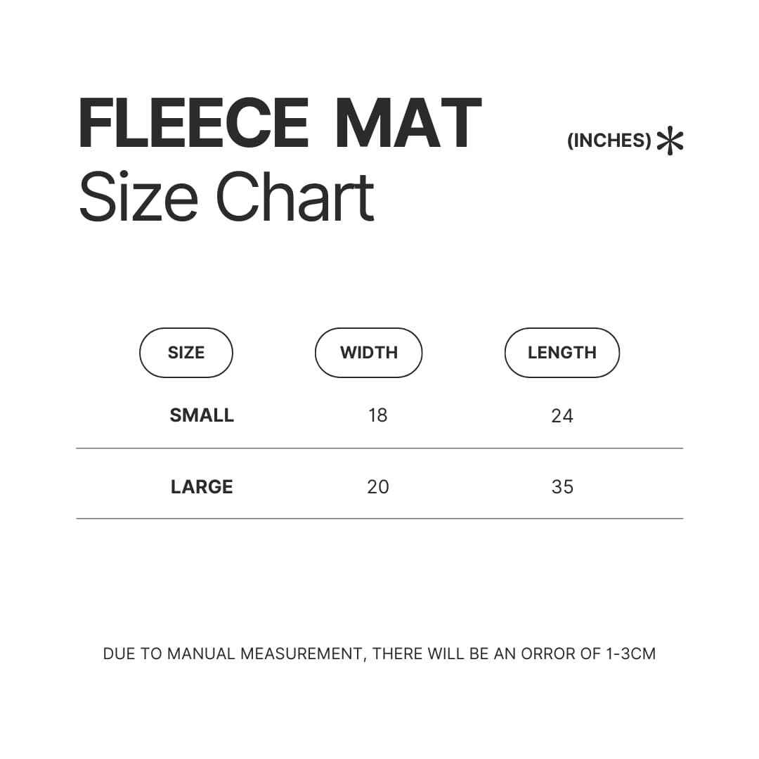 Fleece Mat Size Chart - Halo Merch Store