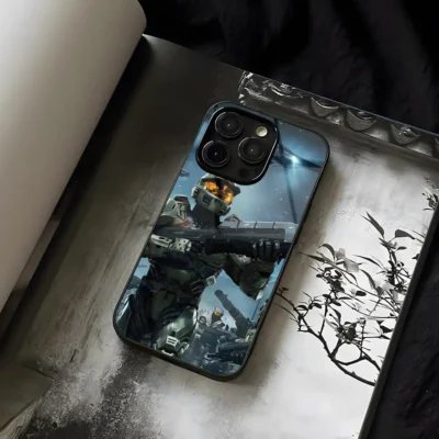 H Halo Game Infinite Phone Case Tempered Glass For IPhone 13 14 12 15 11 Plus 4 - Halo Merch Store