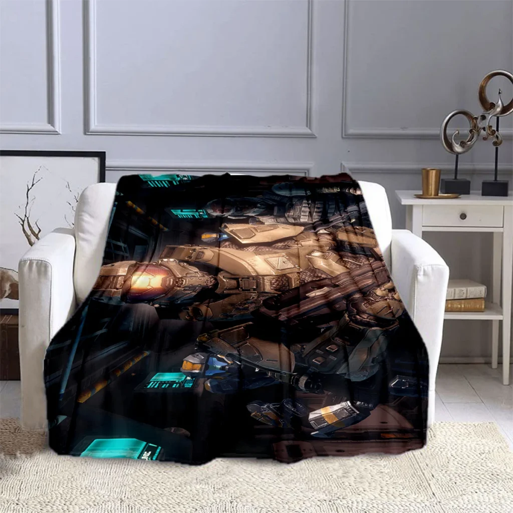 Halo Shoot Game Sergeant Blanket Children s Blanket High Quality Flannel Blanket Soft and Comfortable Home 14 - Halo Merch Store