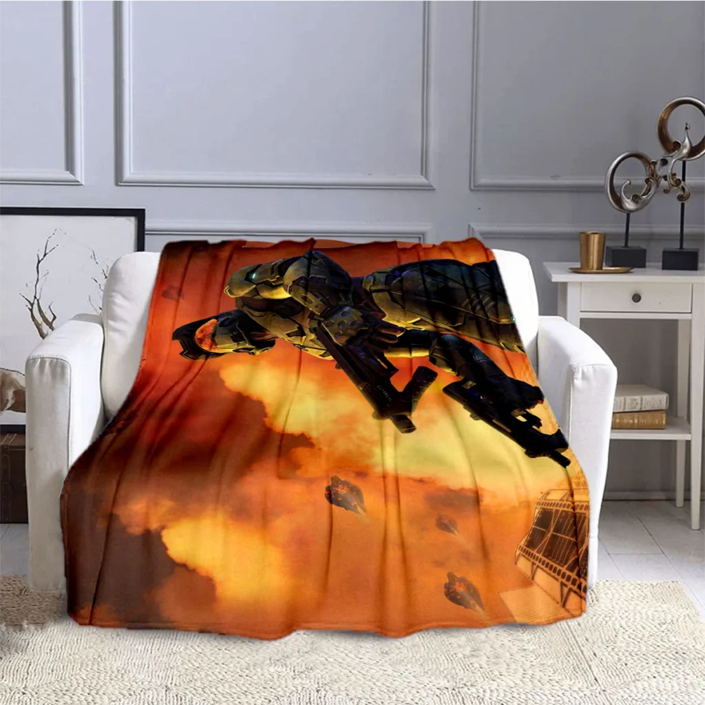 Halo Shoot Game Sergeant Blanket Children s Blanket High Quality Flannel Blanket Soft and Comfortable Home 9 - Halo Merch Store