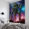 Pop Cartoon 3D Game Halo Patterns Tapestry Wall Hanging Cloth Decorative Tapestry Modern Family Art Decorative 18 - Halo Merch Store