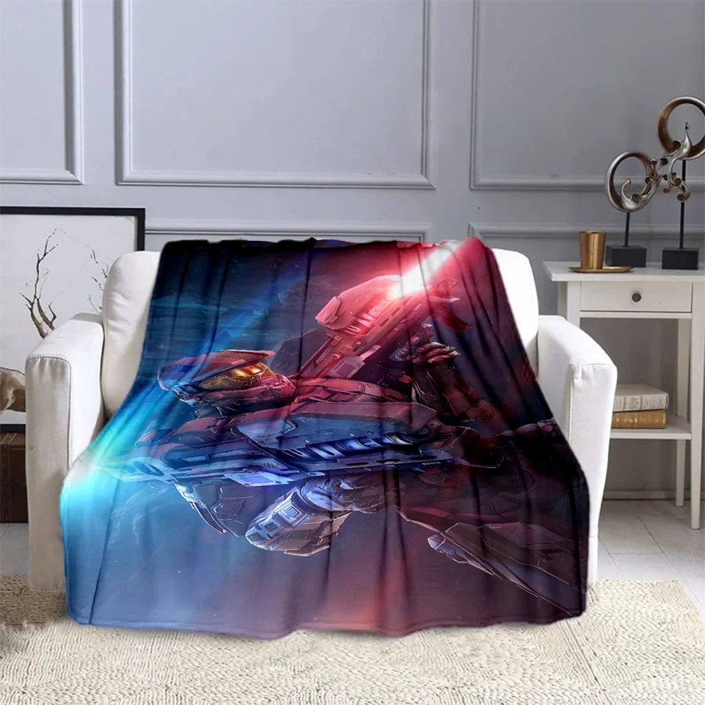 Shoot Game Halo Sergeant Blanket Children s Blanket High Quality Flannel Blanket Soft and Comfortable Home 10 - Halo Merch Store