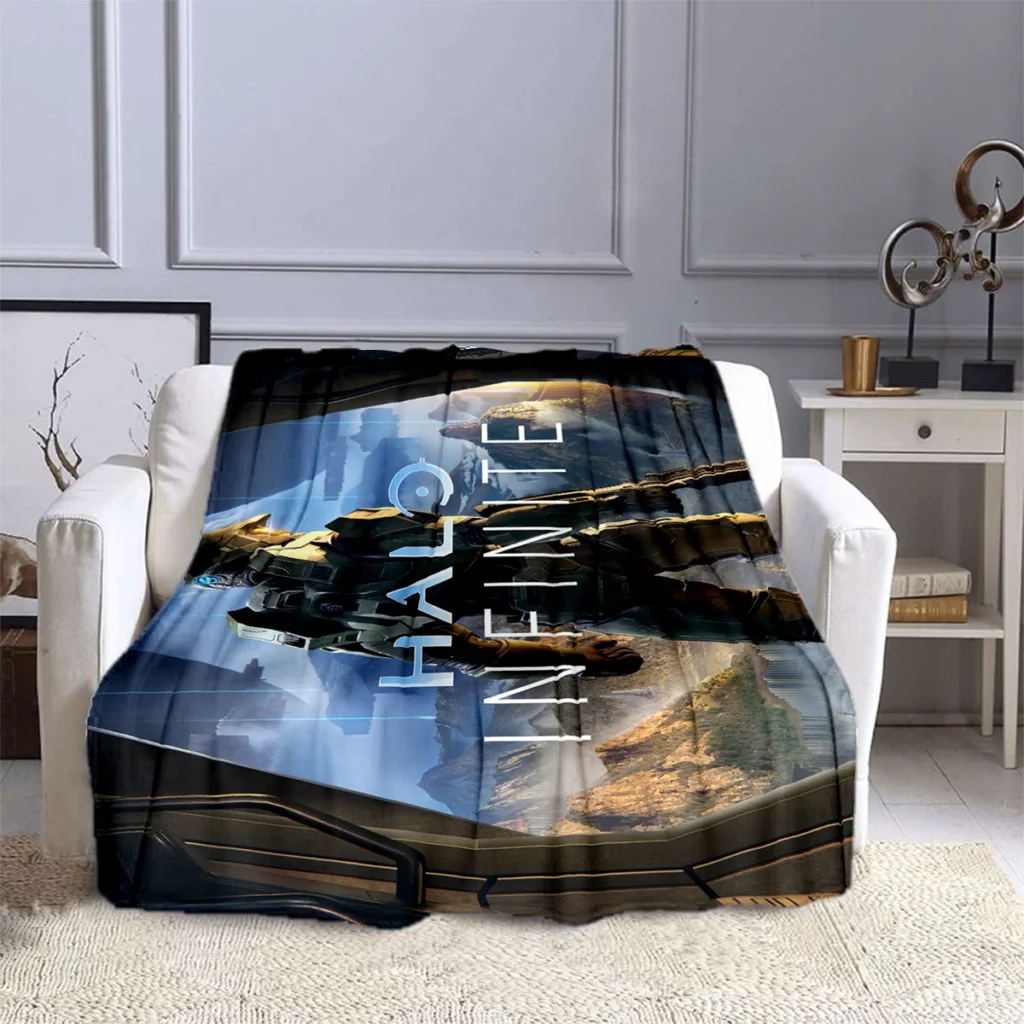 Shoot Game Halo Sergeant Blanket Children s Blanket High Quality Flannel Blanket Soft and Comfortable Home - Halo Merch Store