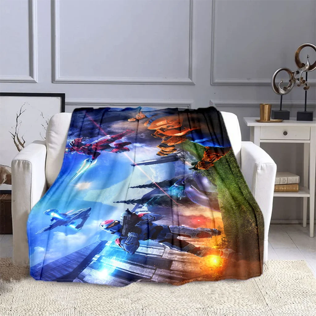 Shoot Game Halo Sergeant Blanket Children s Blanket High Quality Flannel Blanket Soft and Comfortable Home 13 - Halo Merch Store