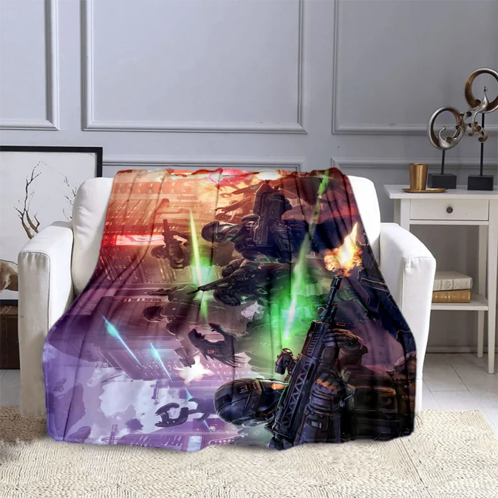 Shoot Game Halo Sergeant Blanket Children s Blanket High Quality Flannel Blanket Soft and Comfortable Home 16 - Halo Merch Store