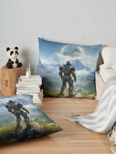 Halo Infinite Game Throw Pillow Official Halo Merch Store Merch