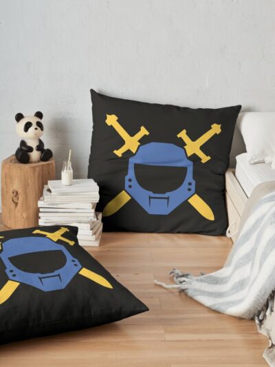 Halo Crossed Swords Emblem - Blue Team Throw Pillow Official Halo Merch Store Merch