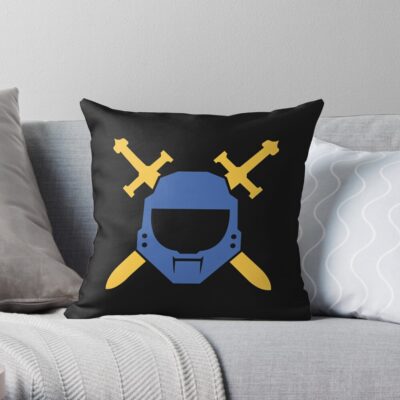 Halo Crossed Swords Emblem - Blue Team Throw Pillow Official Halo Merch Store Merch